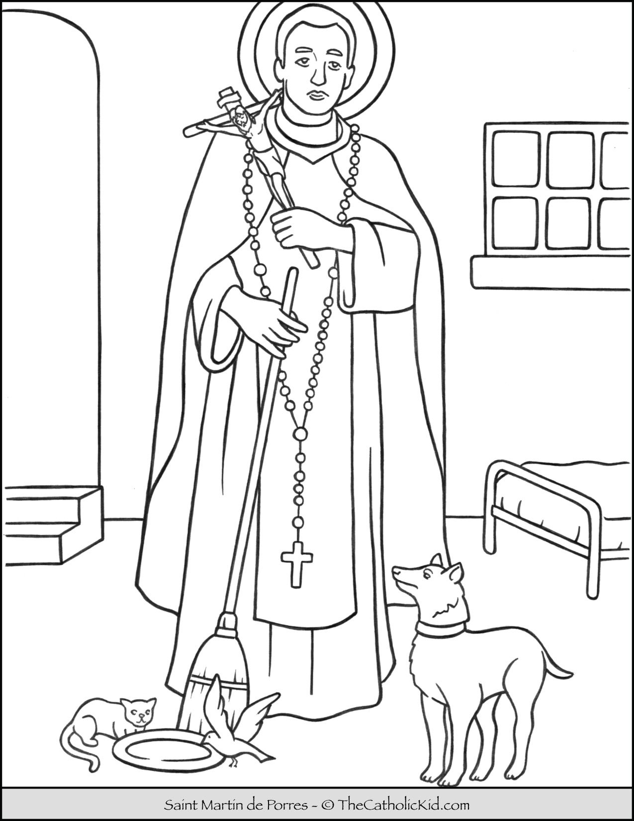 Saint martin de porres coloring page