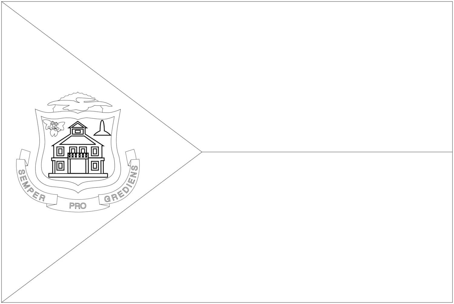 Sint maarten flag coloring page