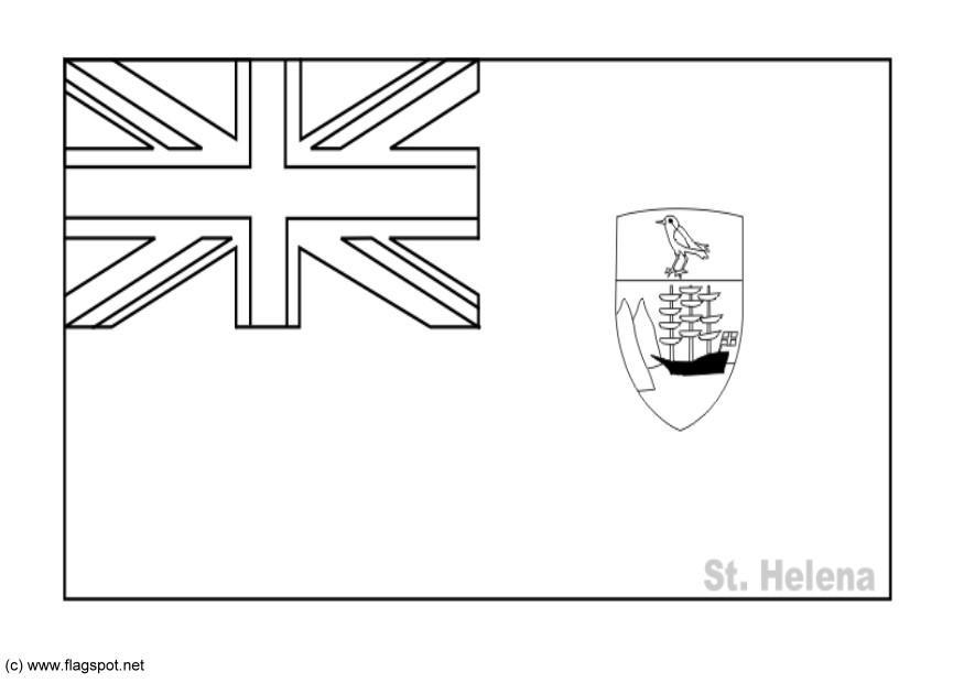 Coloring page flag st helena