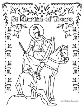St martin of tours coloring page printable by the little rose shop