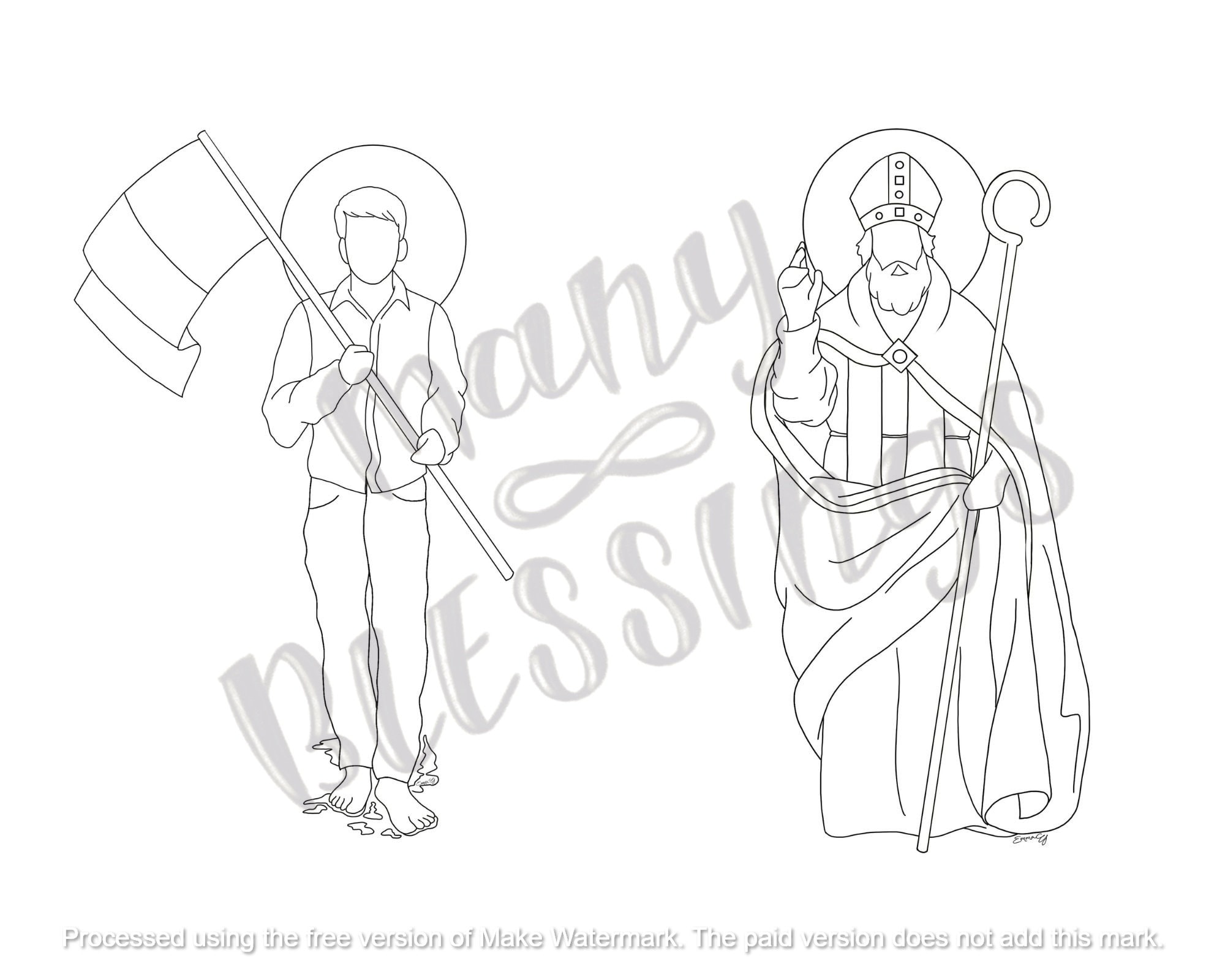February saint coloring pages