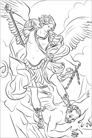 Saint michael coloring page free printable coloring pages