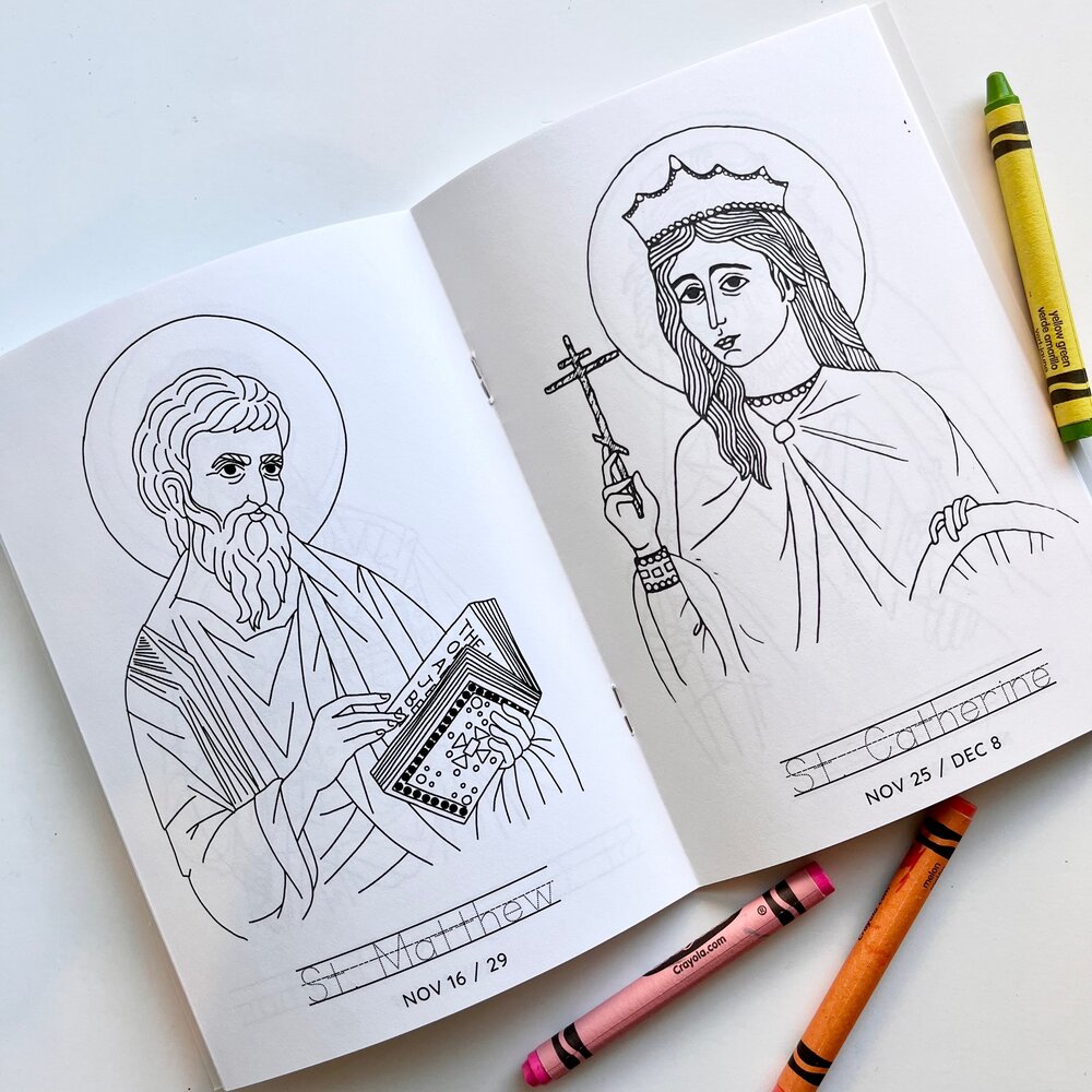 Seasons with the saints coloring book october