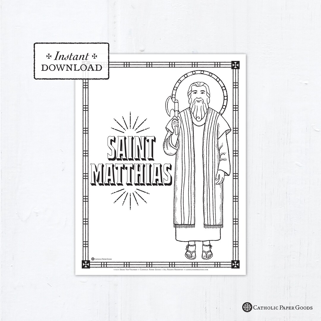 Catholic coloring page saint matthias catholic saints