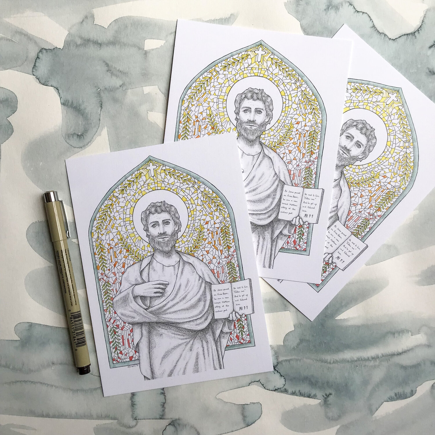 Saint matthew modern catholic art print â kate scimeca art