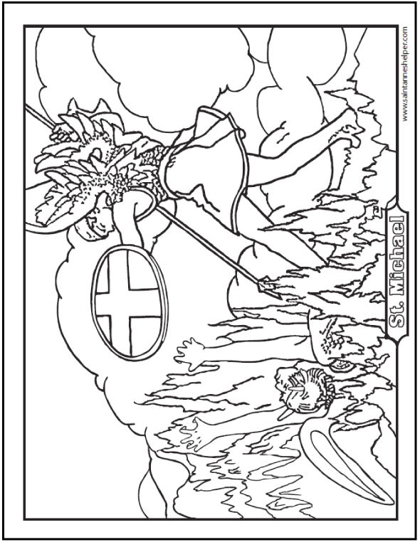 Saint michael prayer ââ st michael coloring page