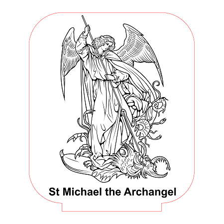 St michael the archangel d illusion lamp vector file