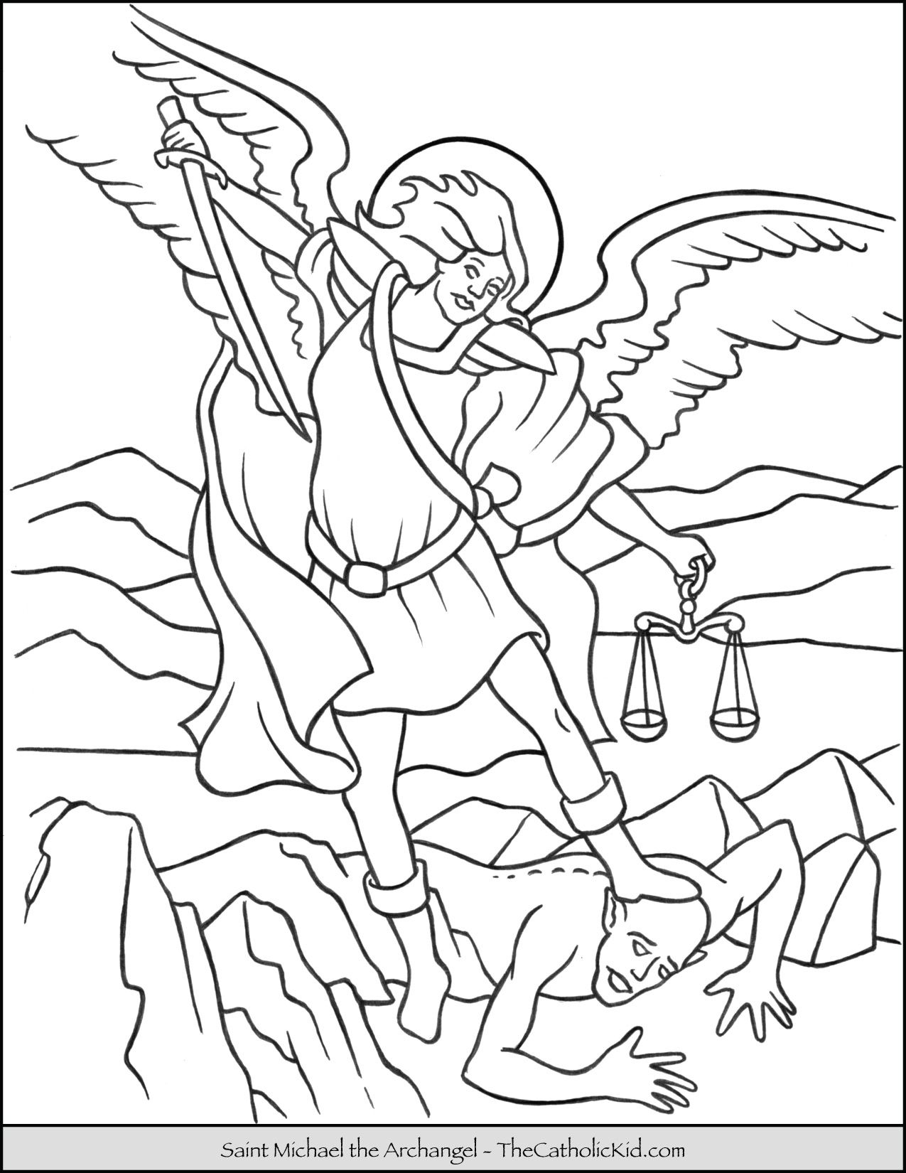 Saint miael arangel coloring page saint coloring coloring pages angel coloring pages