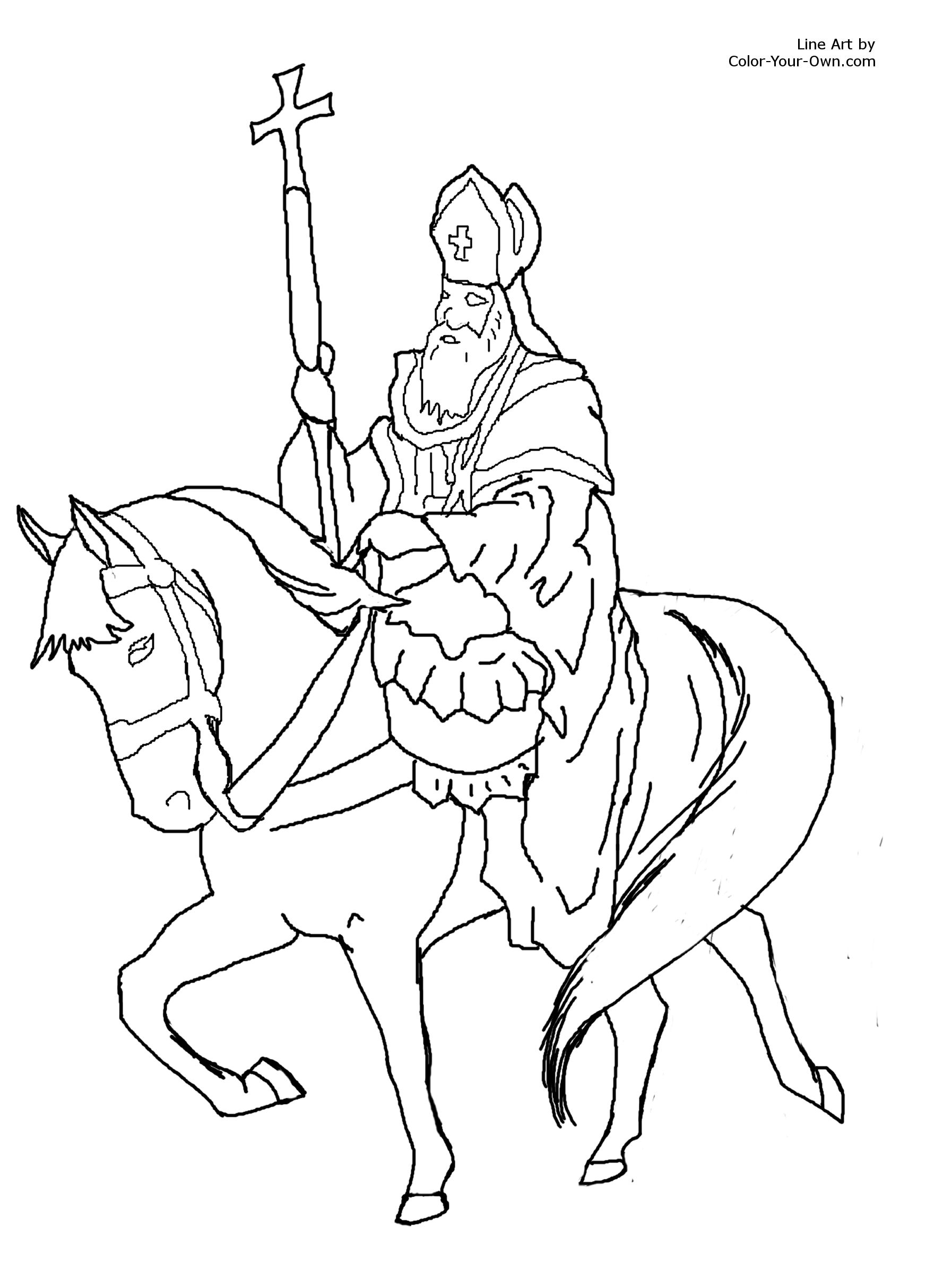 Saint nicholas christmas coloring page