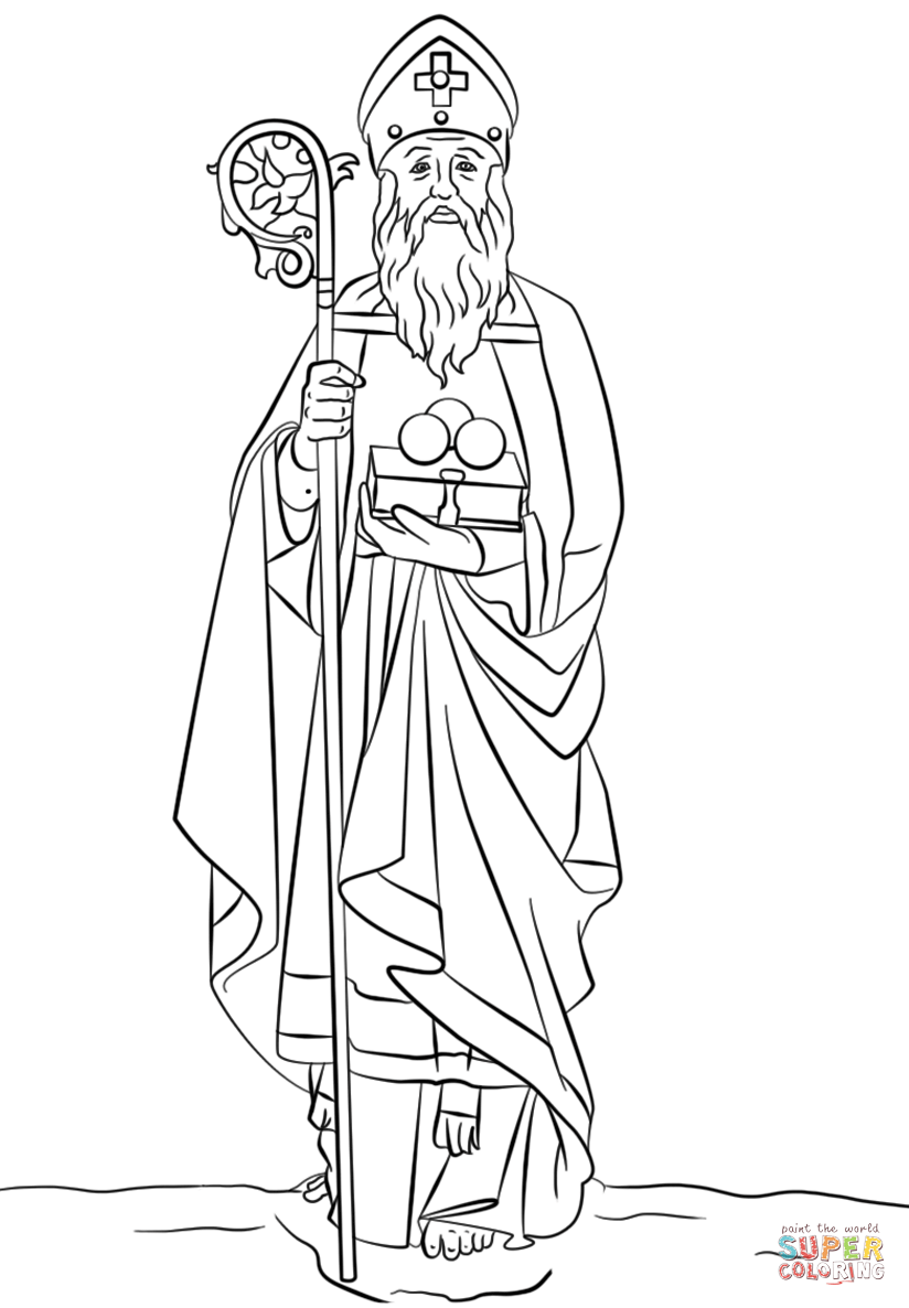 St nicholas coloring page free printable coloring pages
