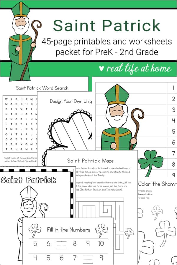 Saint patrick printables and worksheet packet for kids