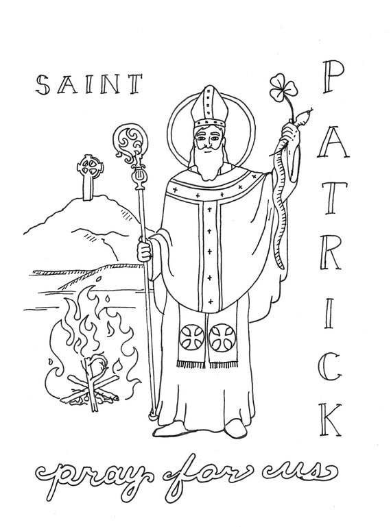 Saint patrick coloring page