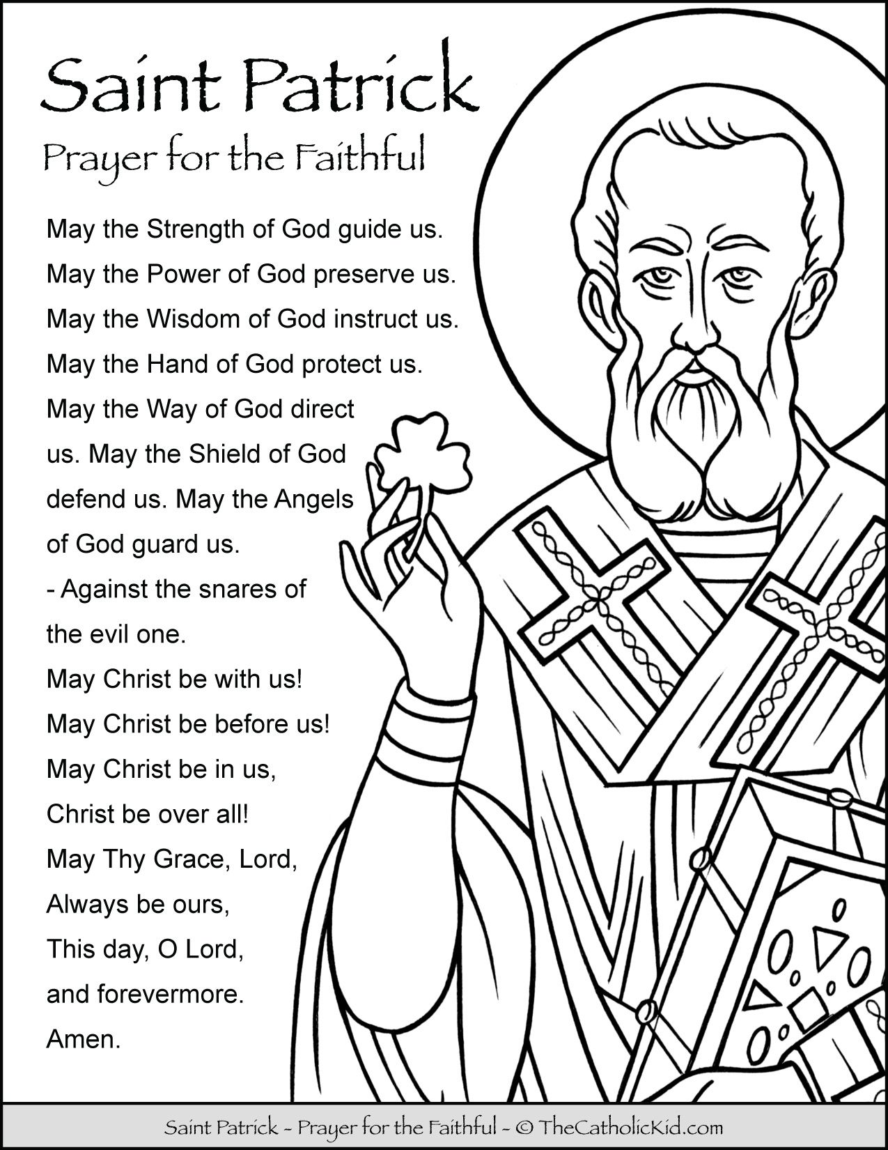 Saint patrick prayer coloring page