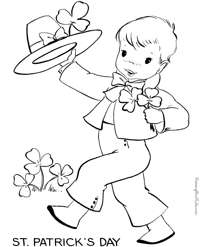 St patricks day kids coloring page to print