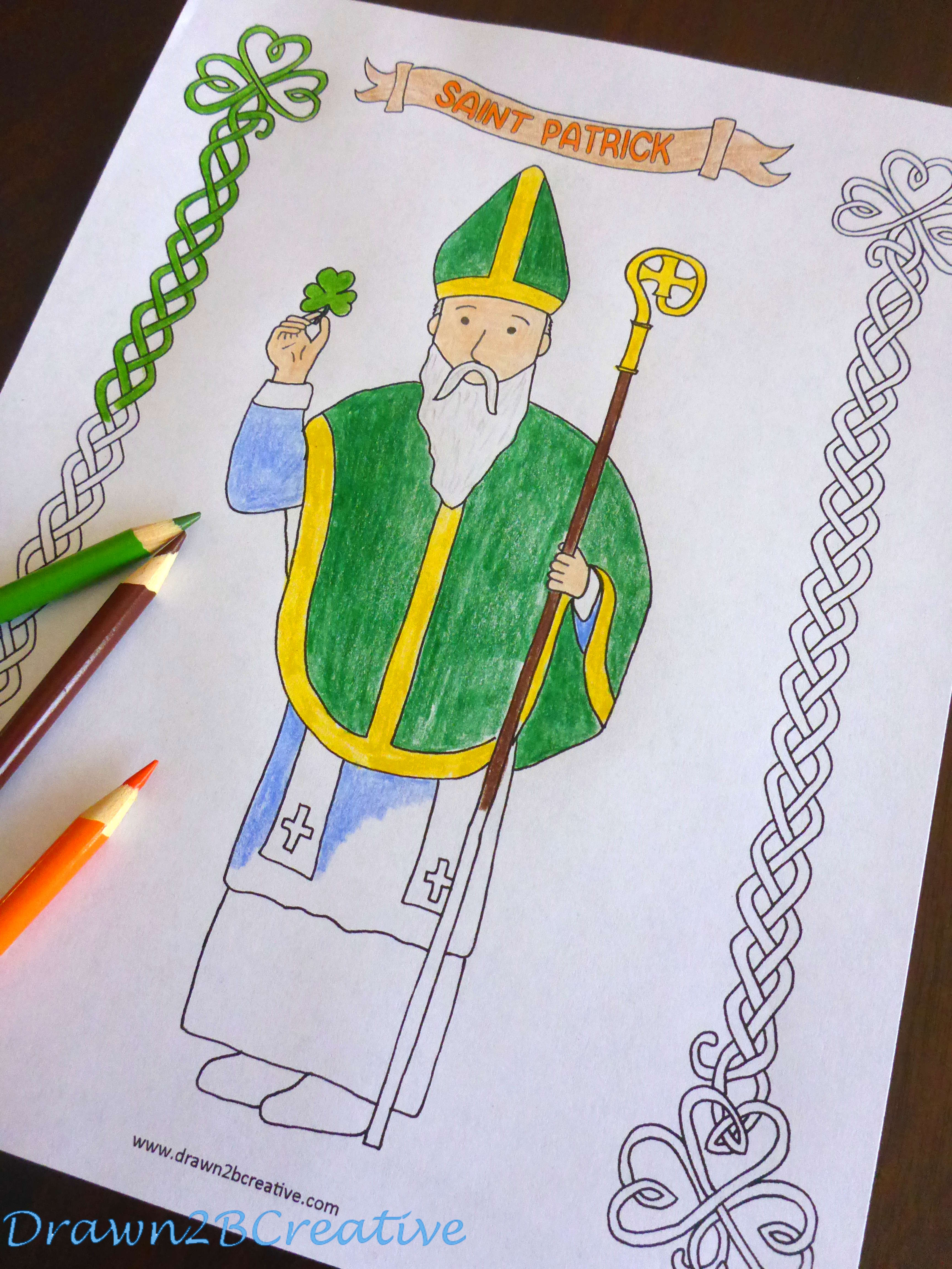 Days of free lenten printables saint patrick coloring page