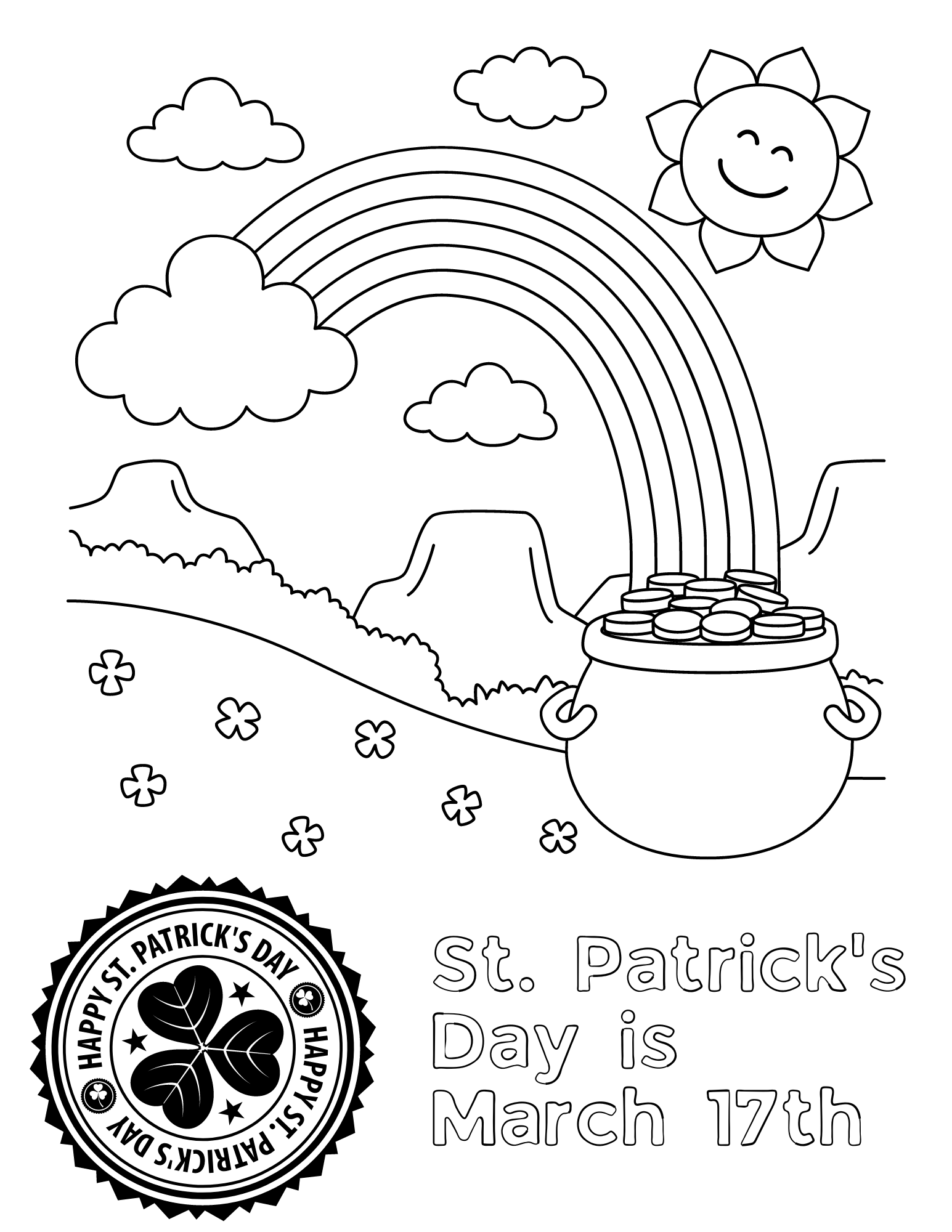 Free printable st patricks day coloring pages for kids and adults