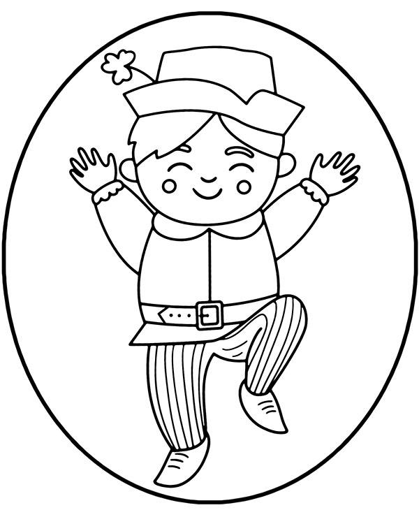 Easy leprechaun coloring page sheet