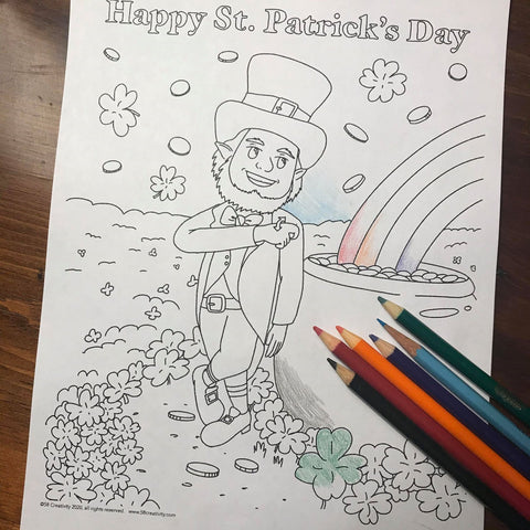 Free printable st patrick color page â creativity