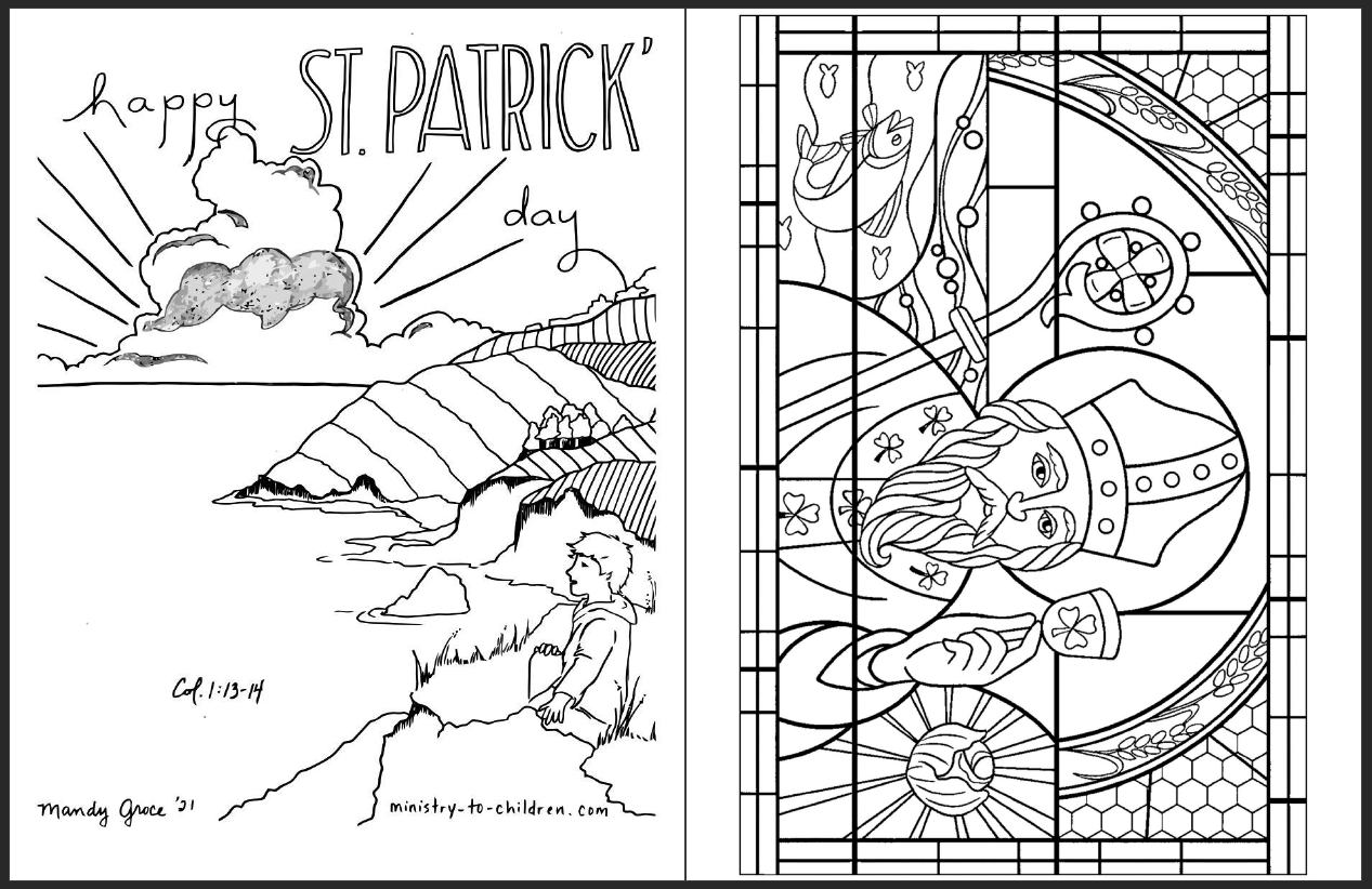 St patrick coloring pages religious