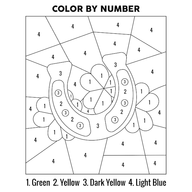 Premium vector st patricks day color by number coloring page