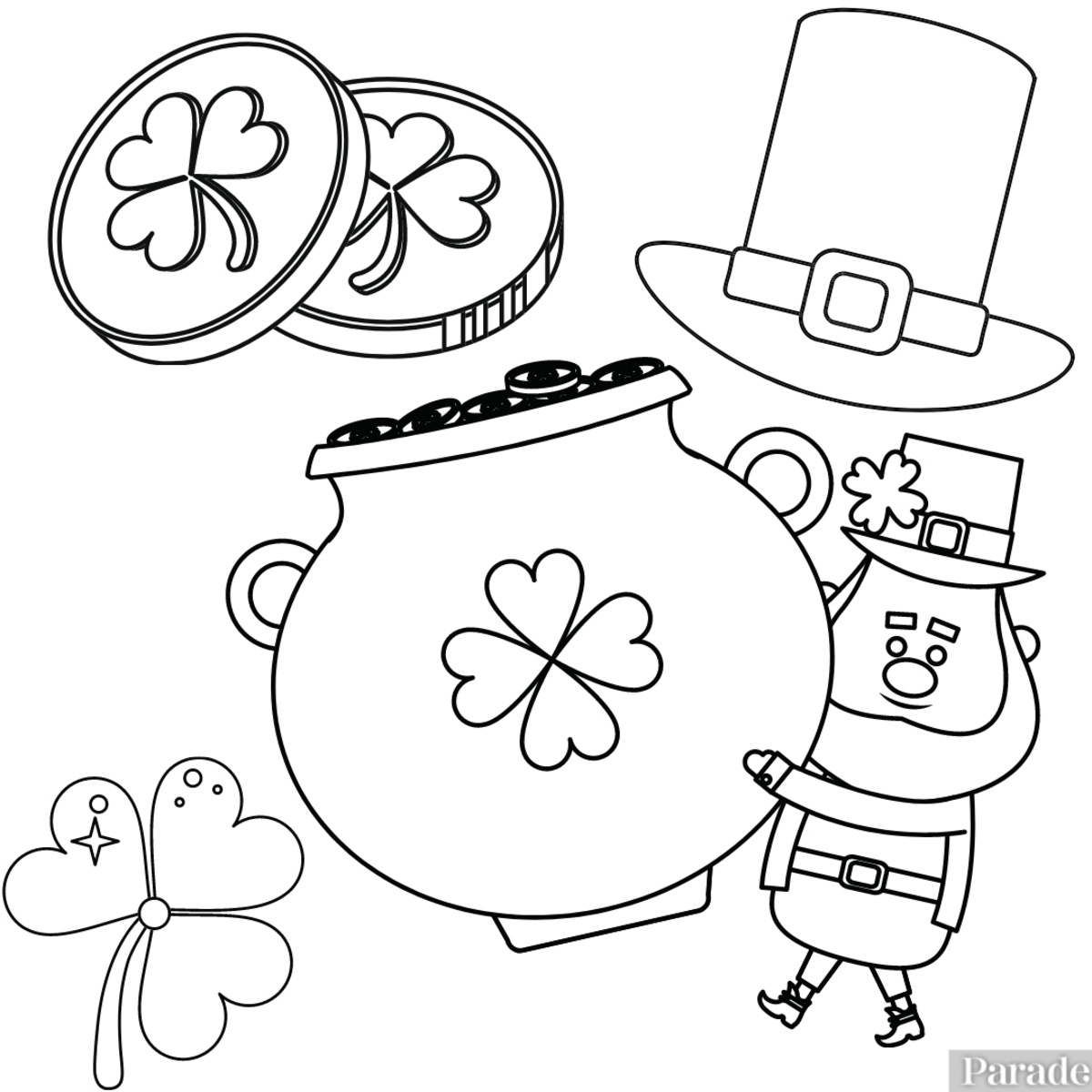 Free st patricks day printable shamrock coloring pages