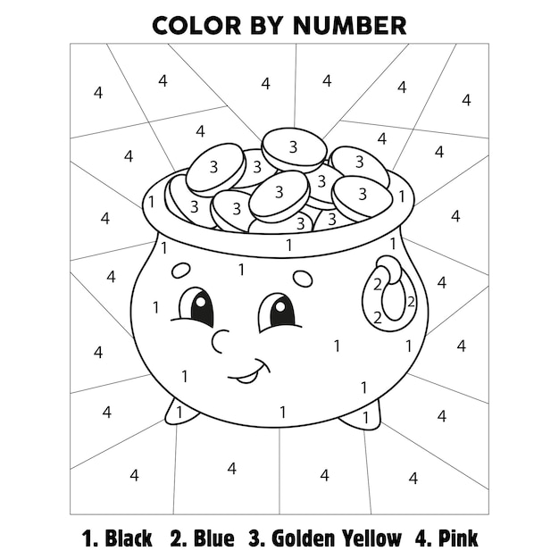 Premium vector st patricks day color by number coloring page