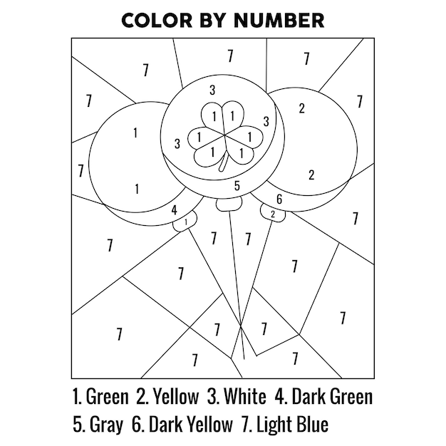 Premium vector st patricks day color by number coloring page