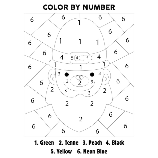 Premium vector st patricks day color by number coloring page