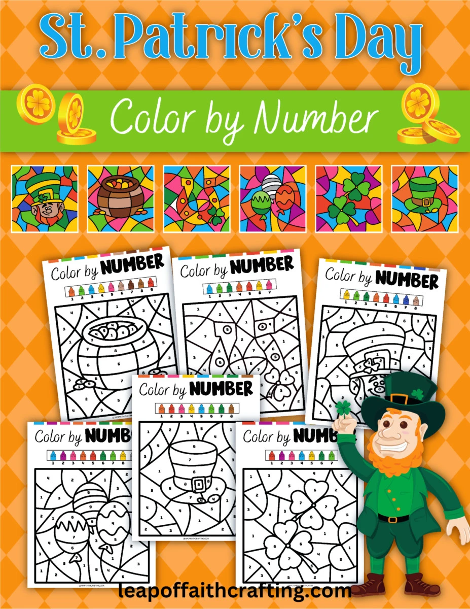 Free st patricks day color by number printables