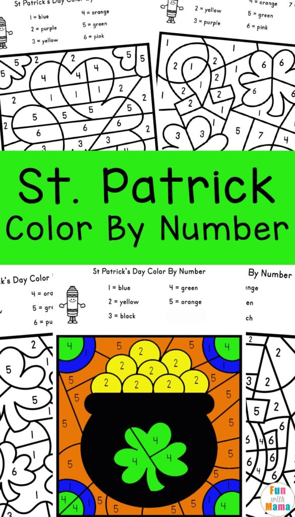 St patricks day color by number