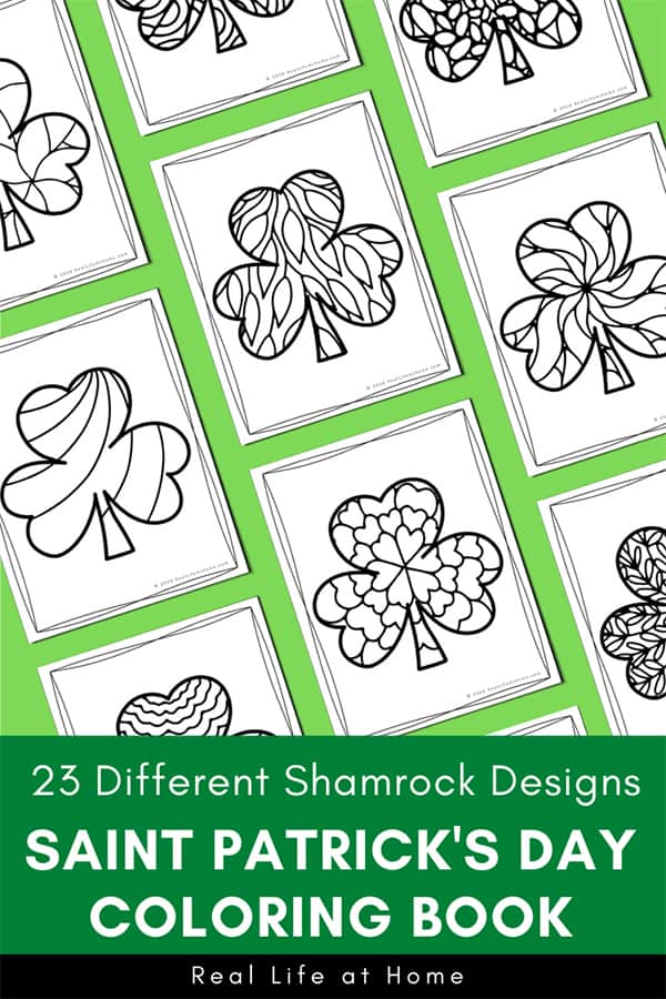 Saint patricks day coloring pages with shamrocks for kids and adults