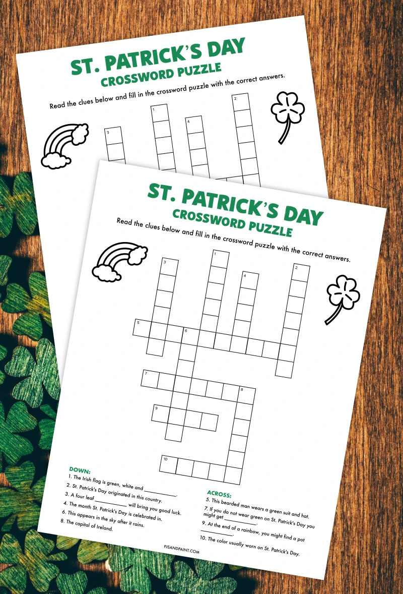 St patricks day crossword puzzle