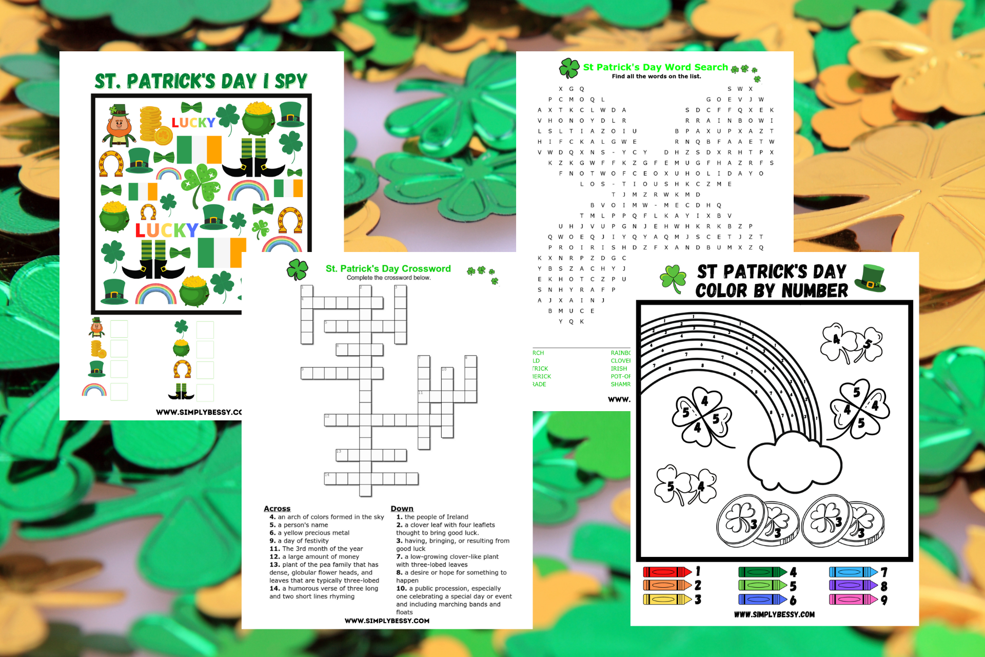 St patricks day activity pages