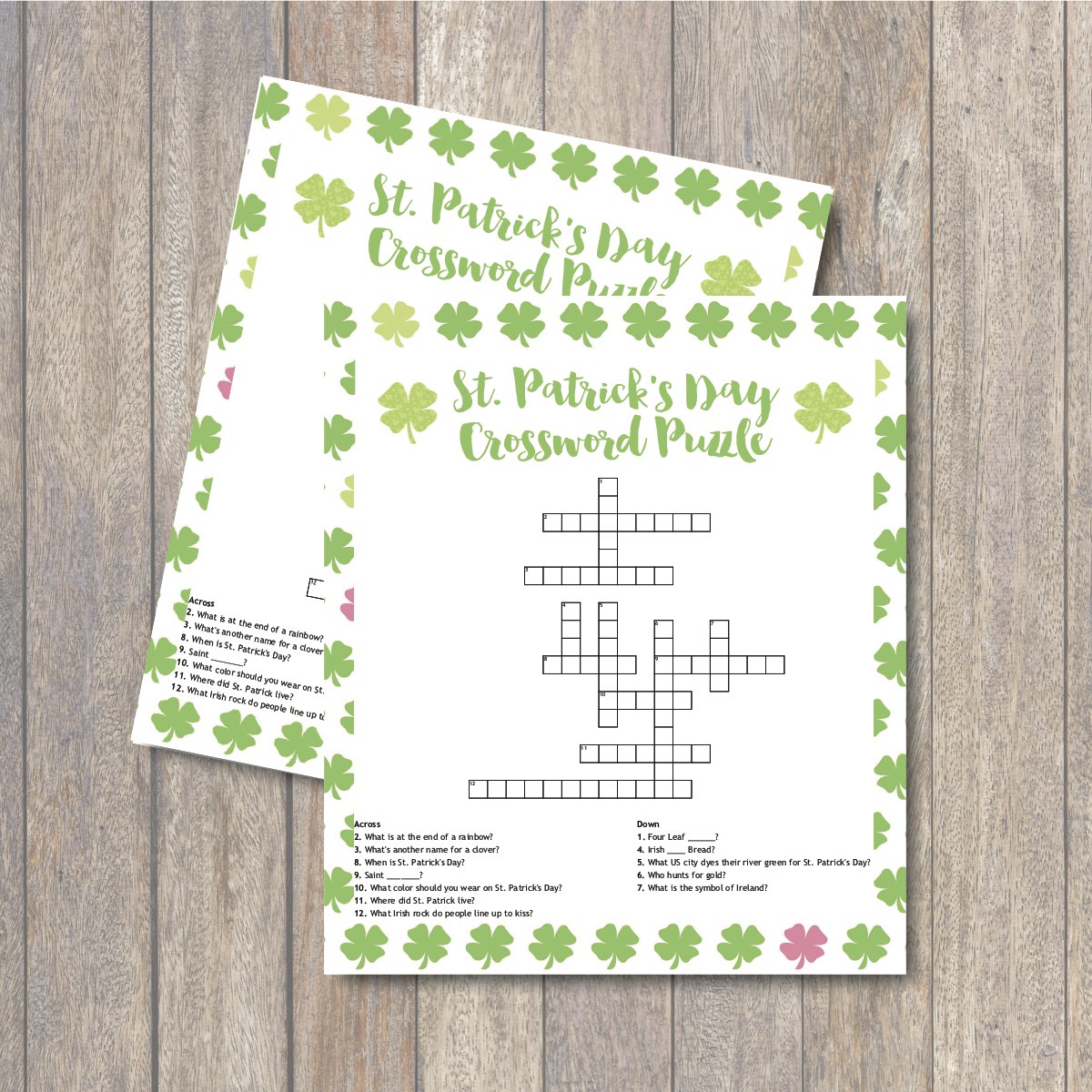 St patricks day crossword puzzle