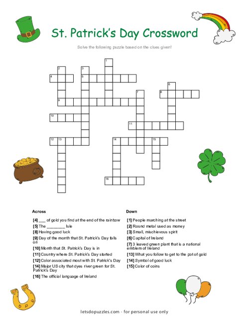 Halloween crossword printable