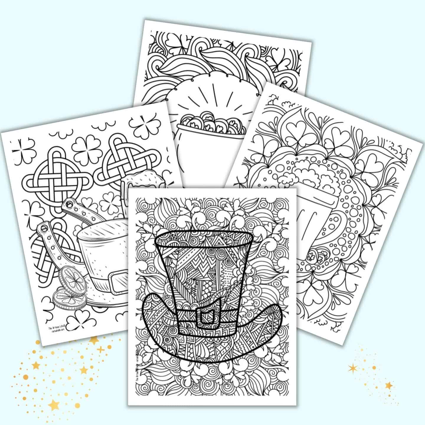 Free printable st patricks day coloring pages for adults