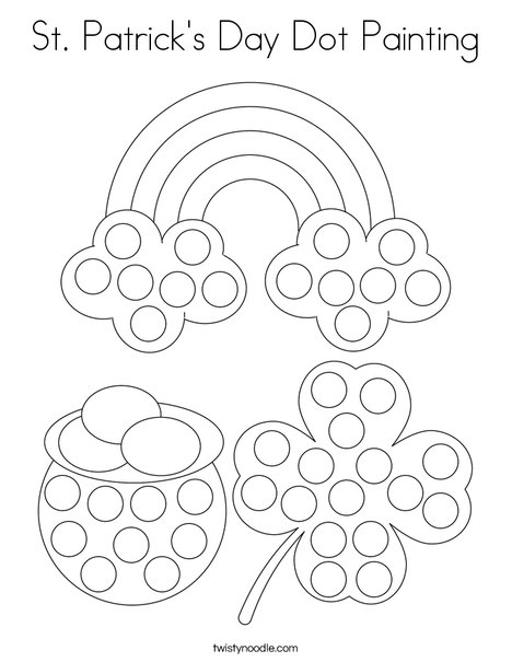St patricks day dot painting coloring page
