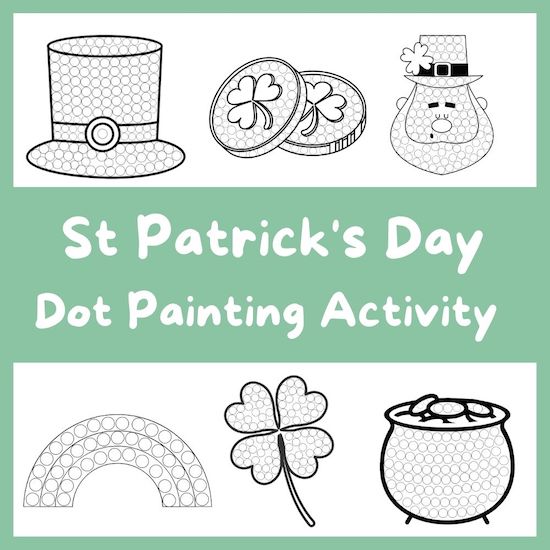 St patricks day dot painting activity