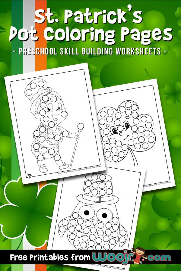 St patricks dot coloring pages woo jr kids activities childrens publishing