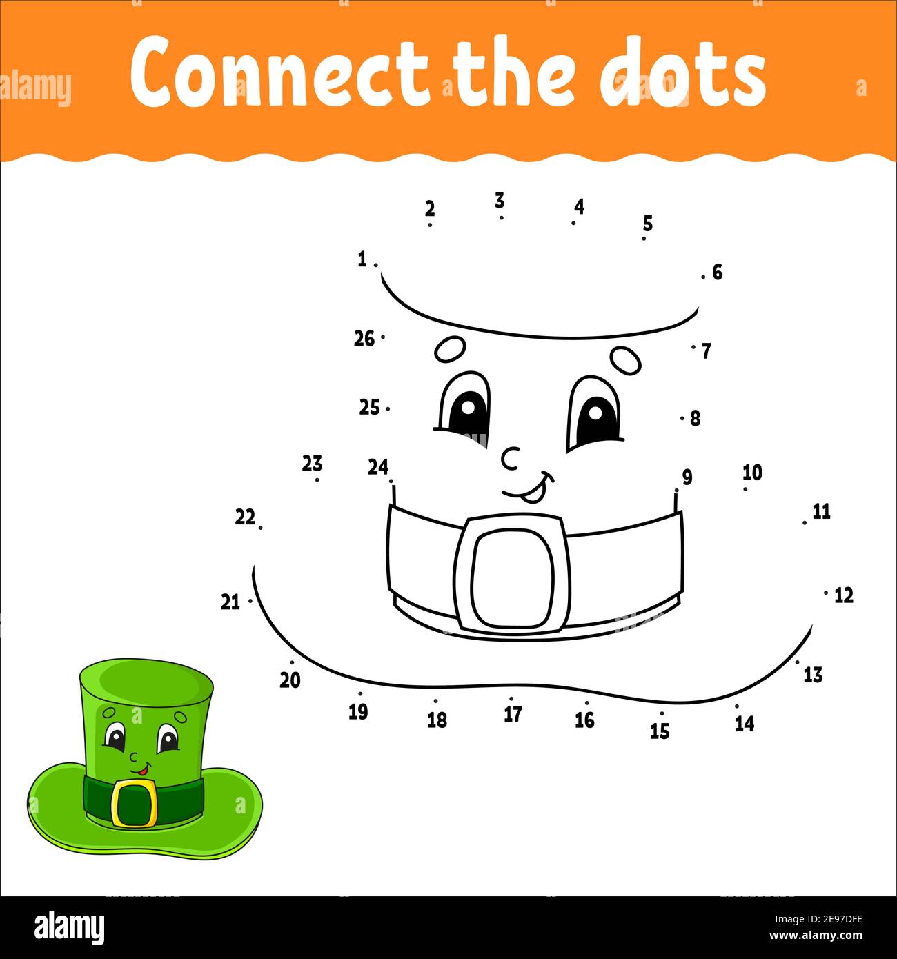 Dot to dot game st patricks day draw a line for kids activity worksheet coloring book with answer cartoon character vector illustration stock vector image art