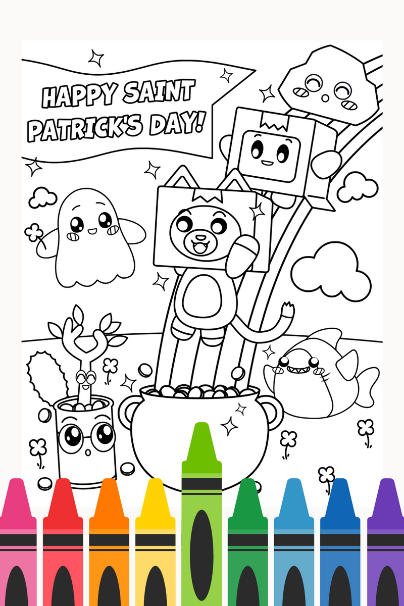 St patricks day coloring page â lankybox shop
