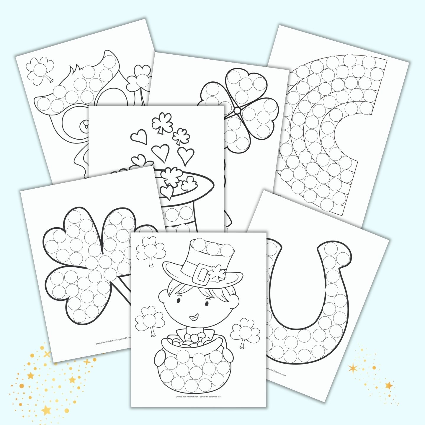 Free printable st patricks day do a dot marker pages