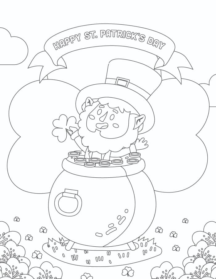 Free happy st patricks day coloring pages