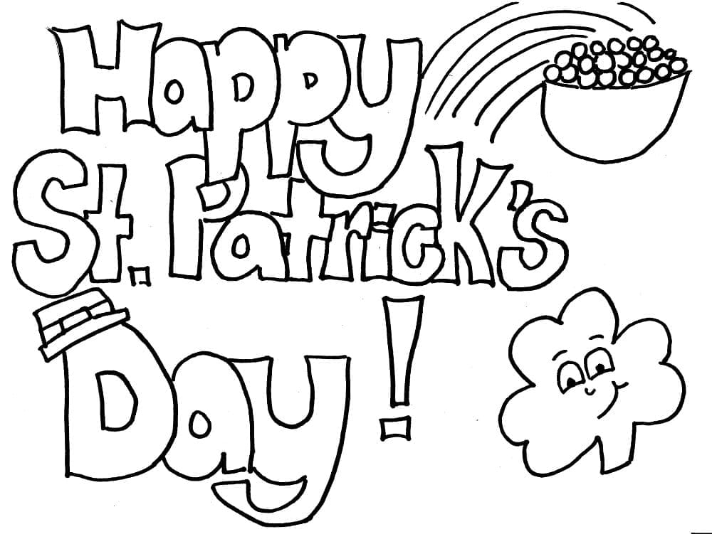 St patricks day leprechaun coloring page