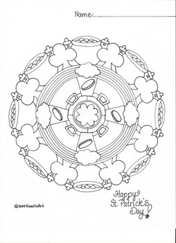St patricks day mandala coloring page by noodlzart tpt