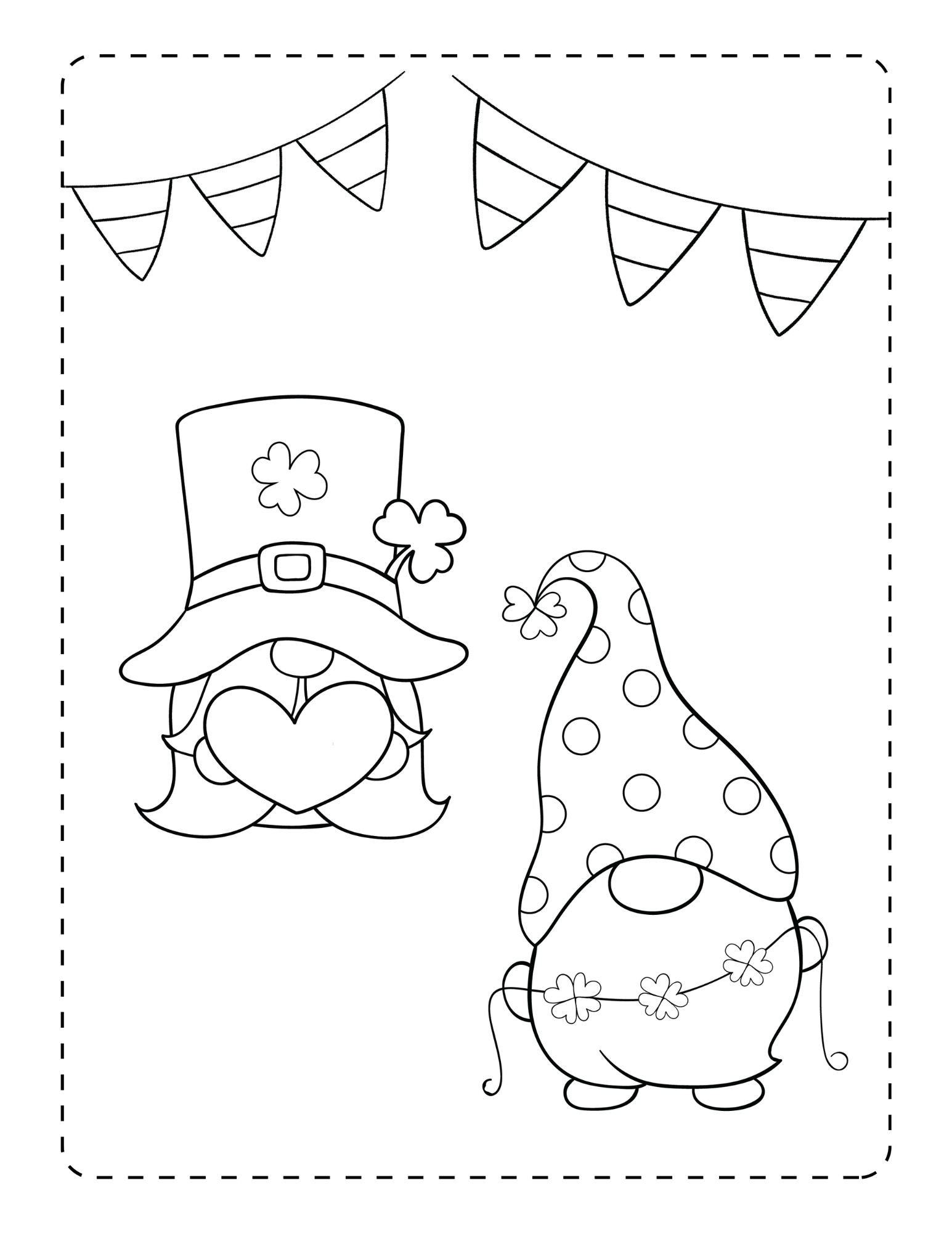 St patricks day gnome coloring pages