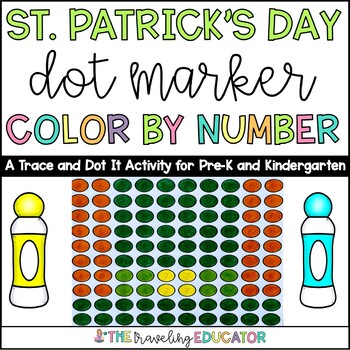 St patricks day coloring sheets color by number dot marker worksheets