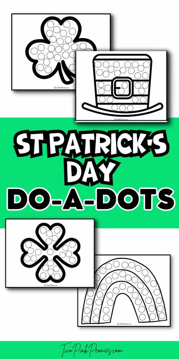 Âï st patricks day dot marker pages two pink peonies