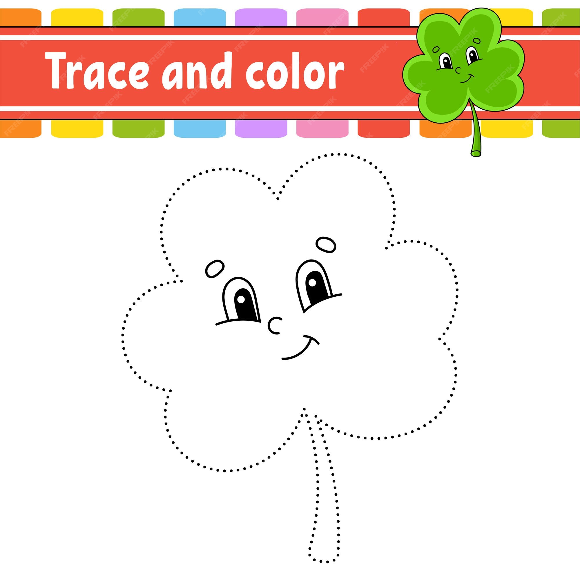 Premium vector trace and color coloring page for kids st patricks day