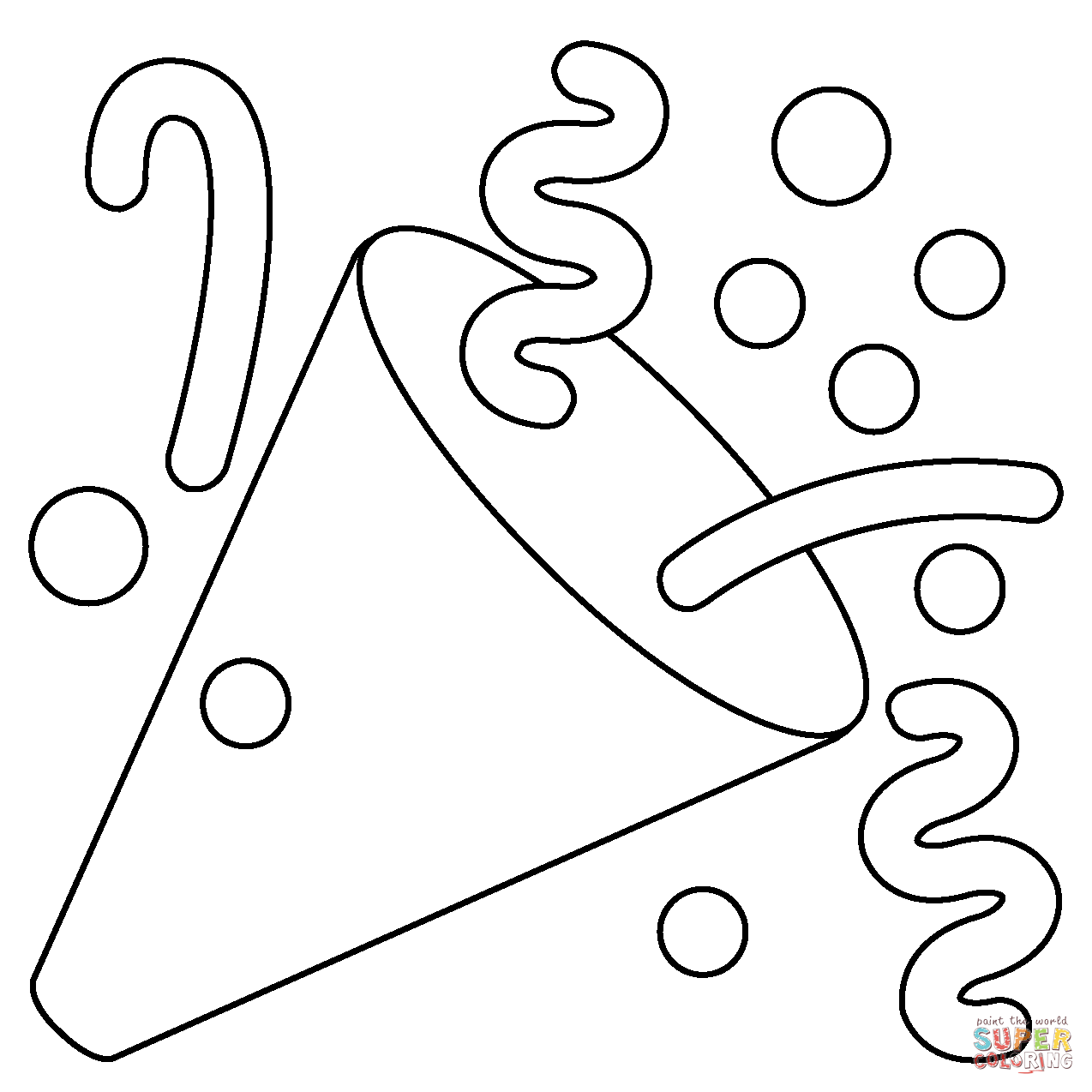 Party popper emoji coloring page free printable coloring pages